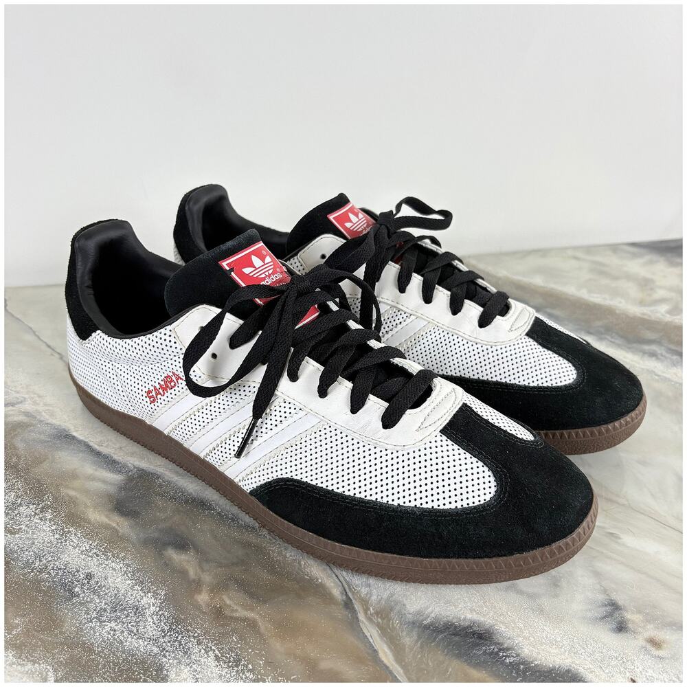 Adidas Samba OG Shoes 2010 Mens 11 White Black Red Sneakers Gum Sole Rare EUC
